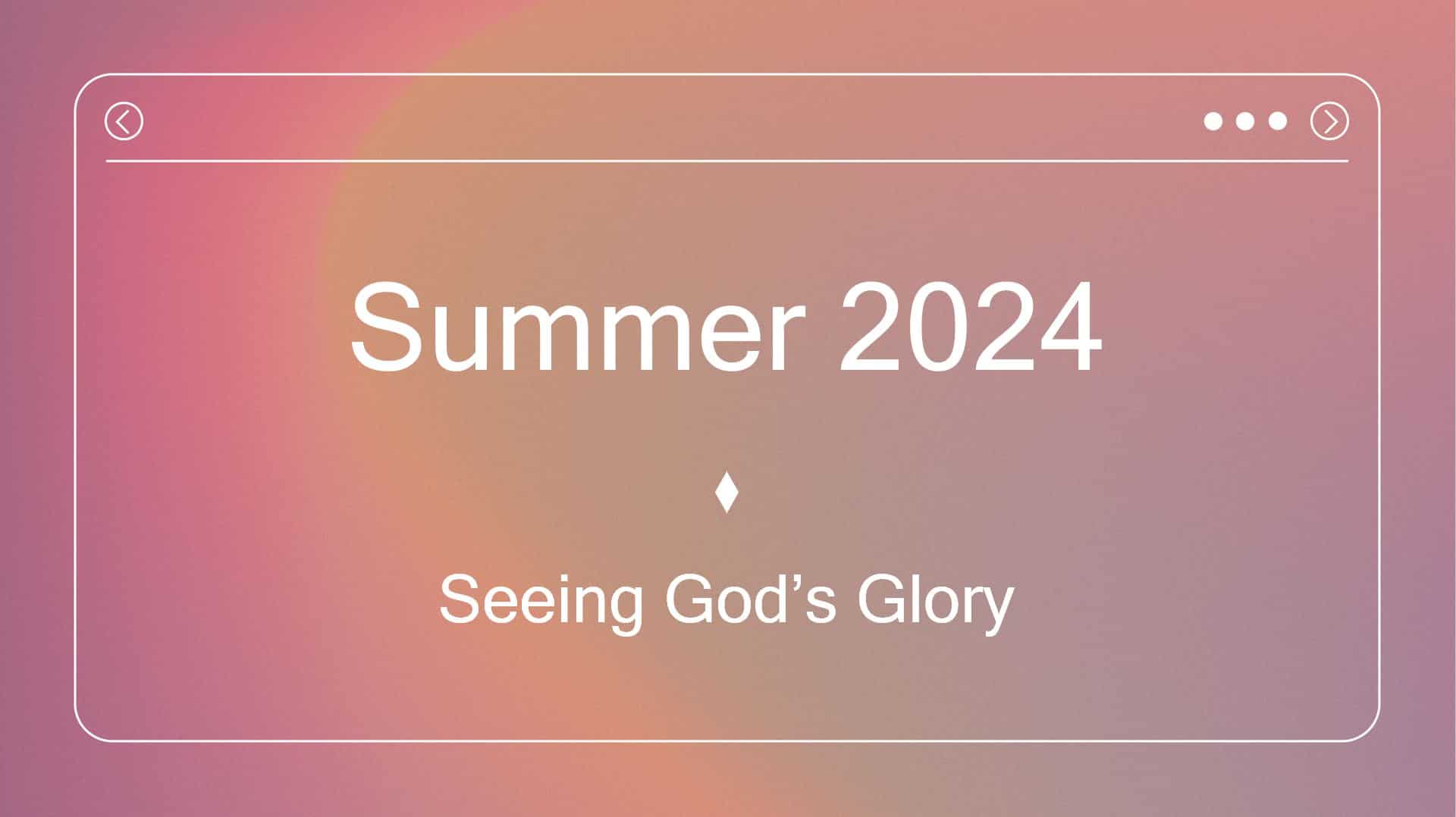 Seeing God's Glory 14 January 2024 Living Church